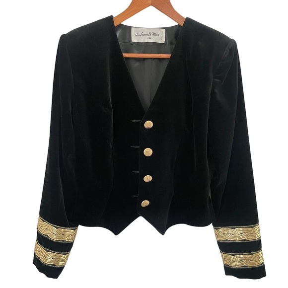 Vintage French Velvet and Gold Women’s Blazer size 40 by Jeannette Miner Paris - Picture 1 of 16